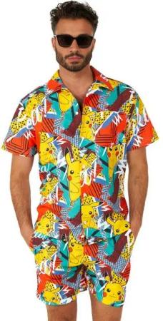Opposuits Partyanzug Sommer Kombi Pika Pikachu - Strand Kostüm, Ein Outfit wie ein Donnerblitz - Pokémon Hemd und Shorts vom Typ 'Ele