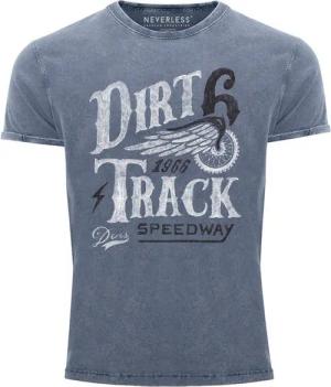 Neverless Print-Shirt Cooles Angesagtes Herren T-Shirt Vintage Shirt Dirt Track Racing mit Print