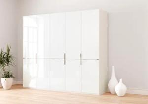Musterring Drehtürenschrank "Imola W", Einlegeböden und Kleiderstangen,mit Glastüren und Aufleistung in Chrom