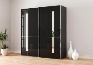 Musterring Schwebetürenschrank "Imola W", inkl. Einlegeböden und Kleiderstangen, mit Glastüren inkl. Zierspiegel