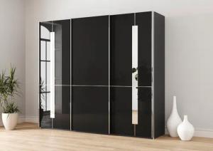 Musterring Schwebetürenschrank "Imola W", inkl. Einlegeböden und Kleiderstangen, mit Glastüren inkl. Zierspiegel