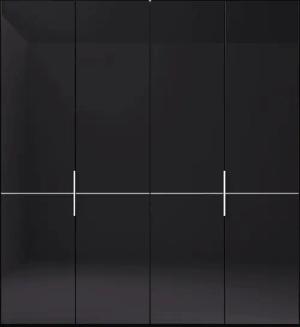 Musterring Drehtürenschrank "Imola W", Einlegeböden und Kleiderstangen,mit Glastüren und Aufleistung in Chrom