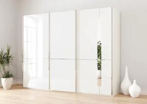 Musterring Schwebetürenschrank "Imola W", inkl. Einlegeböden und Kleiderstangen, mit Glastüren inkl. Zierspiegel