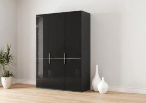 Musterring Drehtürenschrank "Imola W", Einlegeböden und Kleiderstangen,mit Glastüren und Aufleistung in Chrom