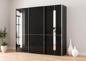 Musterring Schwebetürenschrank "Imola W", inkl. Einlegeböden und Kleiderstangen, mit Glastüren inkl. Zierspiegel