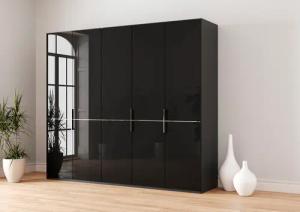 Musterring Drehtürenschrank "Imola W", Einlegeböden und Kleiderstangen,mit Glastüren und Aufleistung in Chrom
