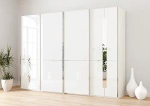 Musterring Schwebetürenschrank "Imola W", inkl. Einlegeböden und Kleiderstangen, mit Glastüren inkl. Zierspiegel