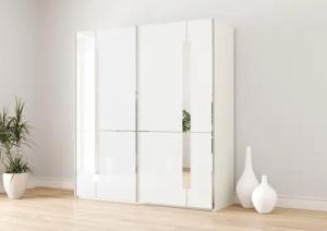Musterring Schwebetürenschrank "Imola W", inkl. Einlegeböden und Kleiderstangen, mit Glastüren inkl. Zierspiegel