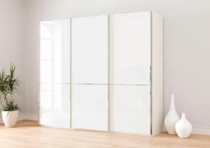 Musterring Schwebetürenschrank "Imola W", inkl. Einlegeböden und Kleiderstangen, mit Glastüren und Aufleistungen