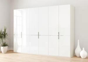 Musterring Drehtürenschrank "Imola W", Einlegeböden und Kleiderstangen,mit Glastüren und Aufleistung in Chrom