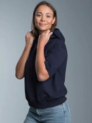 Trigema Kapuzensweatshirt "TRIGEMA Kurzarm Cropped Hoodie"