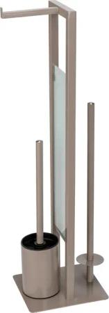 WENKO WC-Garnitur "Rivalta", aus Glas-Polypropylen, taupe, Platte aus Sicherheitsglas