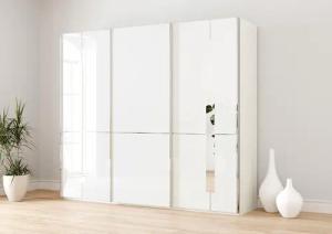Musterring Schwebetürenschrank "Imola W", inkl. Einlegeböden und Kleiderstangen, mit Glastüren inkl. Zierspiegel
