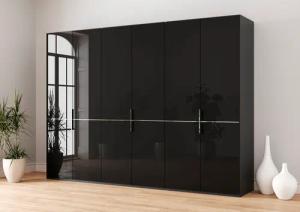 Musterring Drehtürenschrank "Imola W", Einlegeböden und Kleiderstangen,mit Glastüren und Aufleistung in Chrom