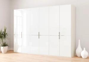 Musterring Drehtürenschrank "Imola W", Einlegeböden und Kleiderstangen,mit Glastüren und Aufleistung in Chrom