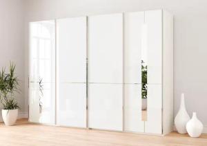 Musterring Schwebetürenschrank "Imola W", inkl. Einlegeböden und Kleiderstangen, mit Glastüren inkl. Zierspiegel
