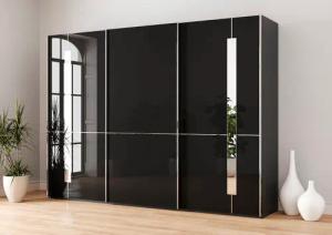 Musterring Schwebetürenschrank "Imola W", inkl. Einlegeböden und Kleiderstangen, mit Glastüren inkl. Zierspiegel