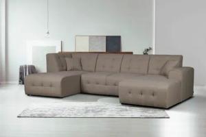 Home affaire Wohnlandschaft "Nosia U-Form", incl. 2 Zierkissen, mit feiner Steppung