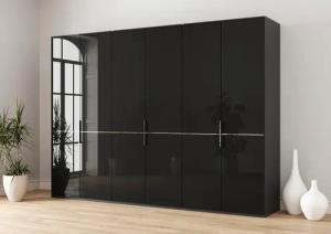 Musterring Drehtürenschrank "Imola W", Einlegeböden und Kleiderstangen,mit Glastüren und Aufleistung in Chrom