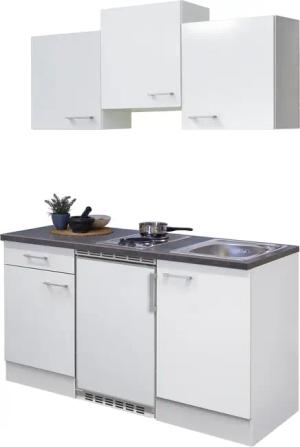 Flex-Well Küchenzeile "Lucca", Breite 150,5 cm, mit Unterbau-Kühlschrank, Kochfeld und Spüle