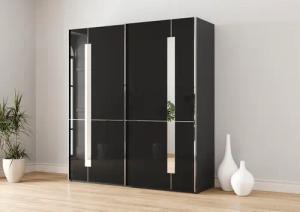Musterring Schwebetürenschrank "Imola W", inkl. Einlegeböden und Kleiderstangen, mit Glastüren inkl. Zierspiegel