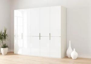 Musterring Drehtürenschrank "Imola W", Einlegeböden und Kleiderstangen,mit Glastüren und Aufleistung in Chrom