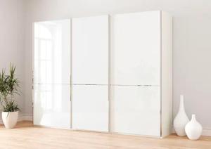 Musterring Schwebetürenschrank "Imola W", inkl. Einlegeböden und Kleiderstangen, mit Glastüren und Aufleistungen