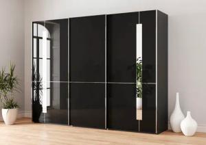 Musterring Schwebetürenschrank "Imola W", inkl. Einlegeböden und Kleiderstangen, mit Glastüren inkl. Zierspiegel