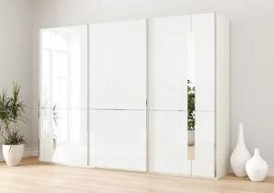 Musterring Schwebetürenschrank "Imola W", inkl. Einlegeböden und Kleiderstangen, mit Glastüren inkl. Zierspiegel