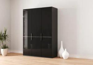 Musterring Drehtürenschrank "Imola W", Einlegeböden und Kleiderstangen,mit Glastüren und Aufleistung in Chrom