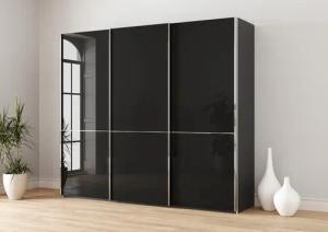 Musterring Schwebetürenschrank "Imola W", inkl. Einlegeböden und Kleiderstangen, mit Glastüren und Aufleistungen