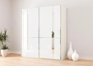 Musterring Schwebetürenschrank "Imola W", inkl. Einlegeböden und Kleiderstangen, mit Glastüren inkl. Zierspiegel