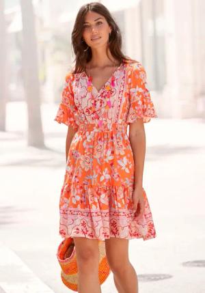 LASCANA Sommerkleid, mit Alloverdruck