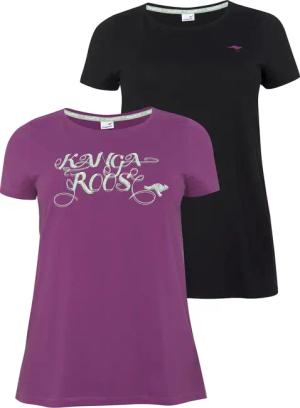 KangaROOS Longshirt, (Packung, 2 tlg., 2er-Pack), Kurzarm, figurumschmeichelnde Passform