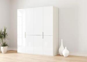 Musterring Drehtürenschrank "Imola W", Einlegeböden und Kleiderstangen,mit Glastüren und Aufleistung in Chrom
