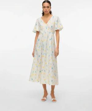Vero Moda Sommerkleid "VMFLORA OLGA SS 7/8 DRESS WVN GA"