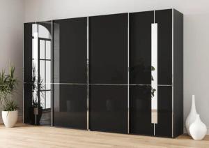 Musterring Schwebetürenschrank "Imola W", inkl. Einlegeböden und Kleiderstangen, mit Glastüren inkl. Zierspiegel