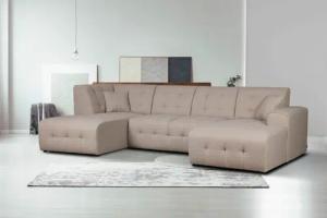 Home affaire Wohnlandschaft "Nosia U-Form", incl. 2 Zierkissen, mit feiner Steppung