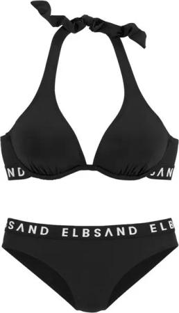 Elbsand Bügel-Bikini mit kontrastfarbenen Markenschriftzügen