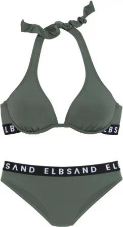 Elbsand Bügel-Bikini mit kontrastfarbenen Markenschriftzügen