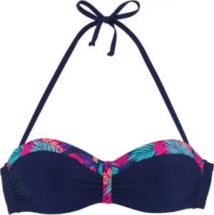 LASCANA Bügel-Bandeau-Bikini-Top Exotic, mit bedruckter Blende an den Cups