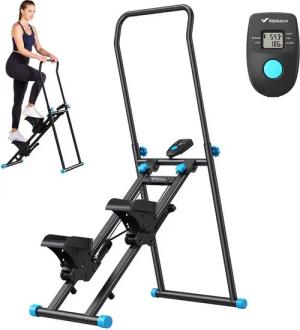 MERACH Stepper 2025 Neues Stair Stepper für Heimtraining, Rehabilitation (Tragbarer Crosstrainer Stepper klappbar Höhenverstellbar, mit LCD-Schirm & verstellbare Lenker & Rutschfeste Pedale), Vertical Climber Maschine für Ganzkörper-Workout