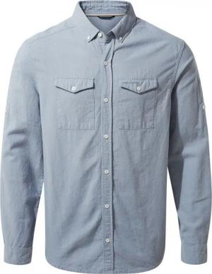 Craghoppers Langarmshirt Craghoppers - Kiwi Linen LS Shirt Herren Hemd UV Outdoorhemd, blau