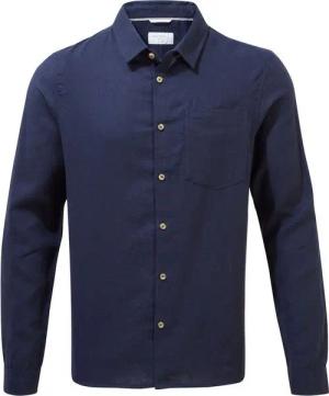 Craghoppers Langarmshirt Craghoppers - Lagarto LS Shirt Herren Hemd Leinen Outdoorhemd, navy