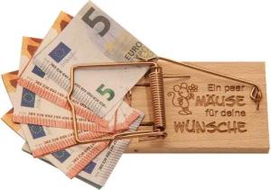 Spruchreif® Spardose Mausefalle Geldgeschenk · Mausefalle mit Spruch · Gutscheinverpackung