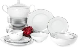 KONSIMO® Kombiservice AMELIA Tafelservice Terrine Sauciere Servierplatte (25-tlg), 6 Personen, Porzellan, Spülmaschinengeeignet, Klassisch-Stil