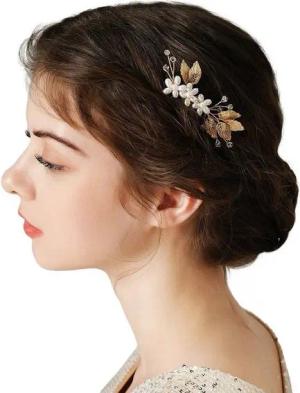 YRIIOMO Diadem Eleganter handgefertigter Haarschmuck mit filigranem Blattdesign und (funkelnden Kristallperlen – Perfekt für Hochzeiten, Festlichkeiten und, traditionelle Outfits)