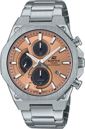 CASIO EDIFICE Chronograph EFS-S570D-5AUEF, Armbanduhr, Solar, Herrenuhr, Edelstahlarmband, analog, Tag
