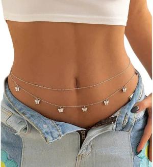 YRIIOMO Kettengürtel Verstellbare doppellagige Metall Waistchain mit filigranen Anhängern – Perfektes Accessoire für stilvolle Outfits und feminine Akzente