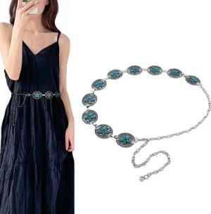 YRIIOMO Kettengürtel Elegante Damen Waistkette mit verstellbarer Länge, minimalistisches (Design mit ethnischen Elementen und filigraner Hohlprägung, ideal für, vielseitige Outfits)